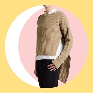 Brochu Walker Thandee Tan Brown Asymmetrical Sweater Size Small